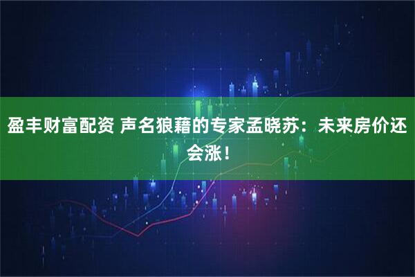 盈丰财富配资 声名狼藉的专家孟晓苏：未来房价还会涨！
